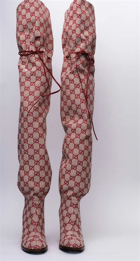 gucci bootie|gucci monogram thigh high boots.